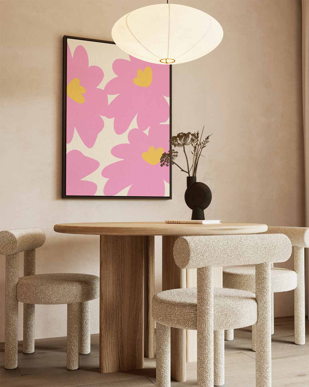 Vrolijk Bloemenpatroon Kunstwerk-canvas-dibond-plexiglas-wanddecoratie-WallArtistic