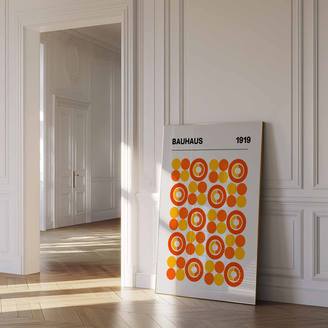 Bauhaus Retro Cirkelpatroon Poster-WallArtistic