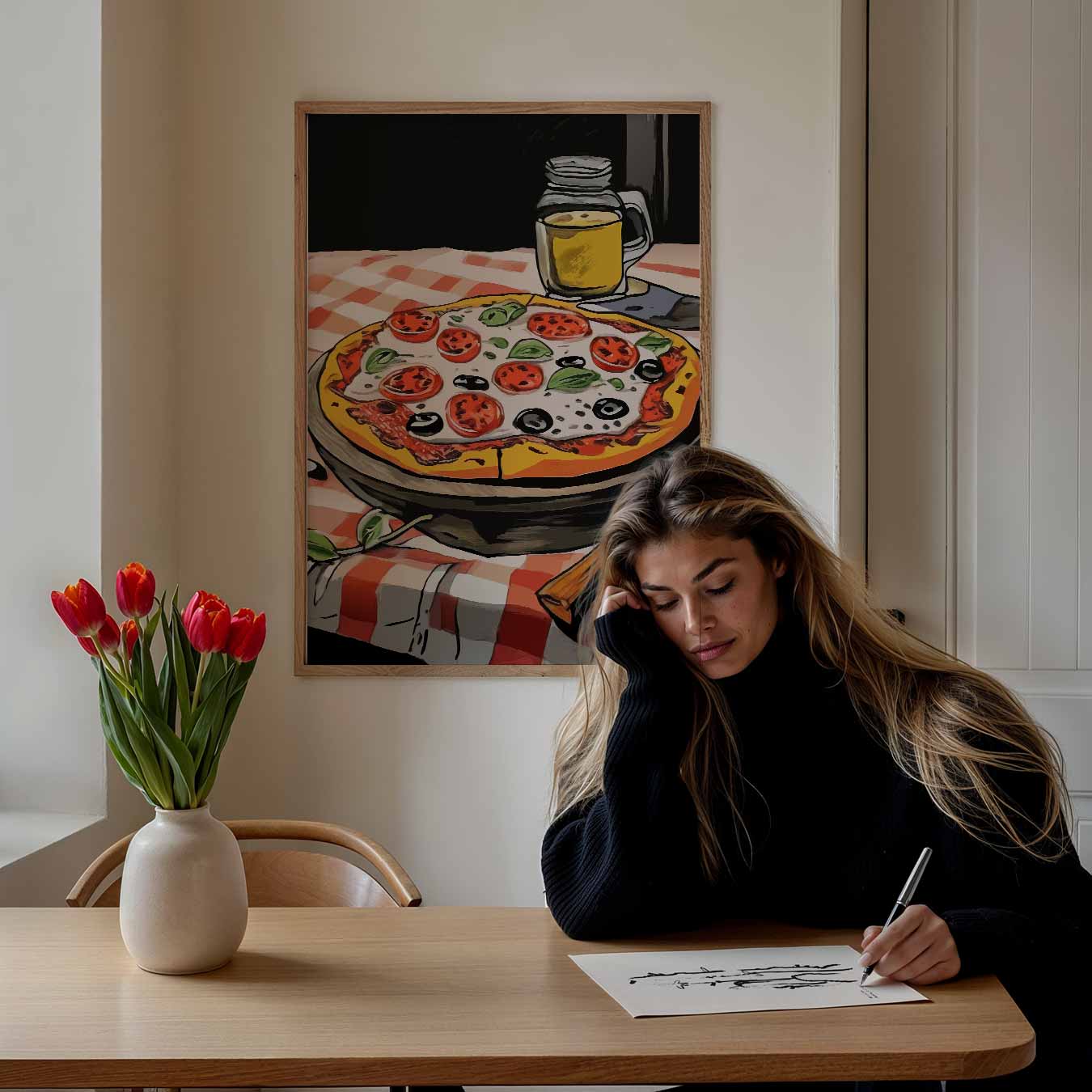 Sfeervolle Pizza Poster-WallArtistic