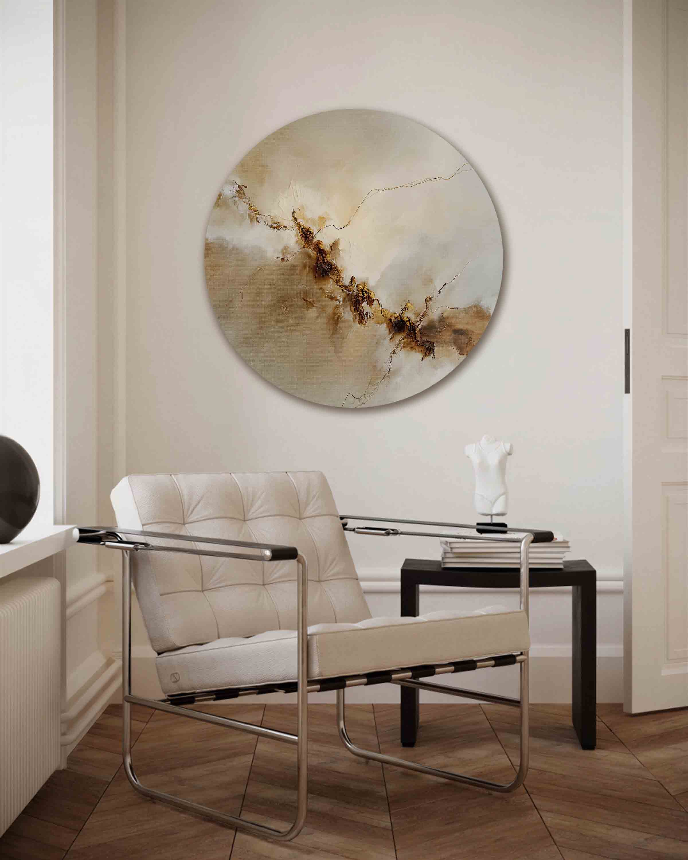 Abstracte beige Muurcirkel