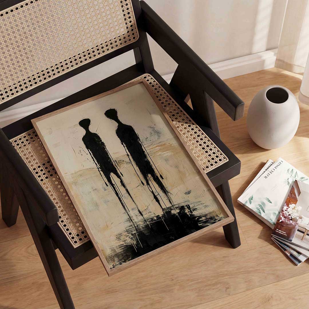 Twee zwarte figuren Poster