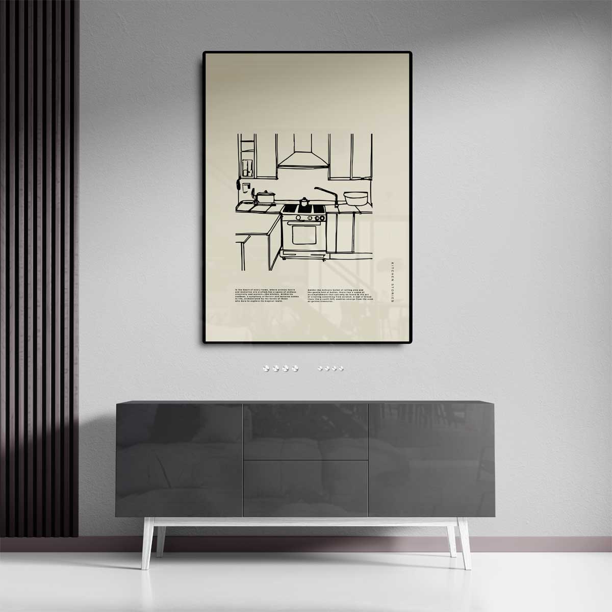 Keukenverhalen in Lijnen Kunstwerk-canvas-dibond-plexiglas-wanddecoratie-WallArtistic