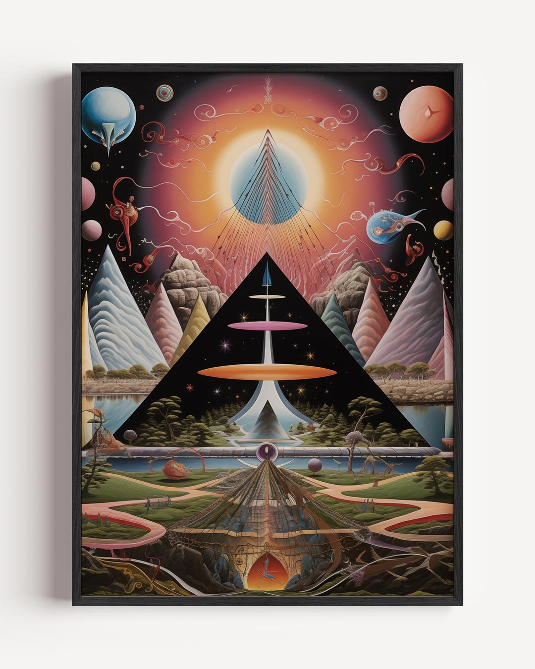 Dromerige Kosmische Landschap Poster-WallArtistic