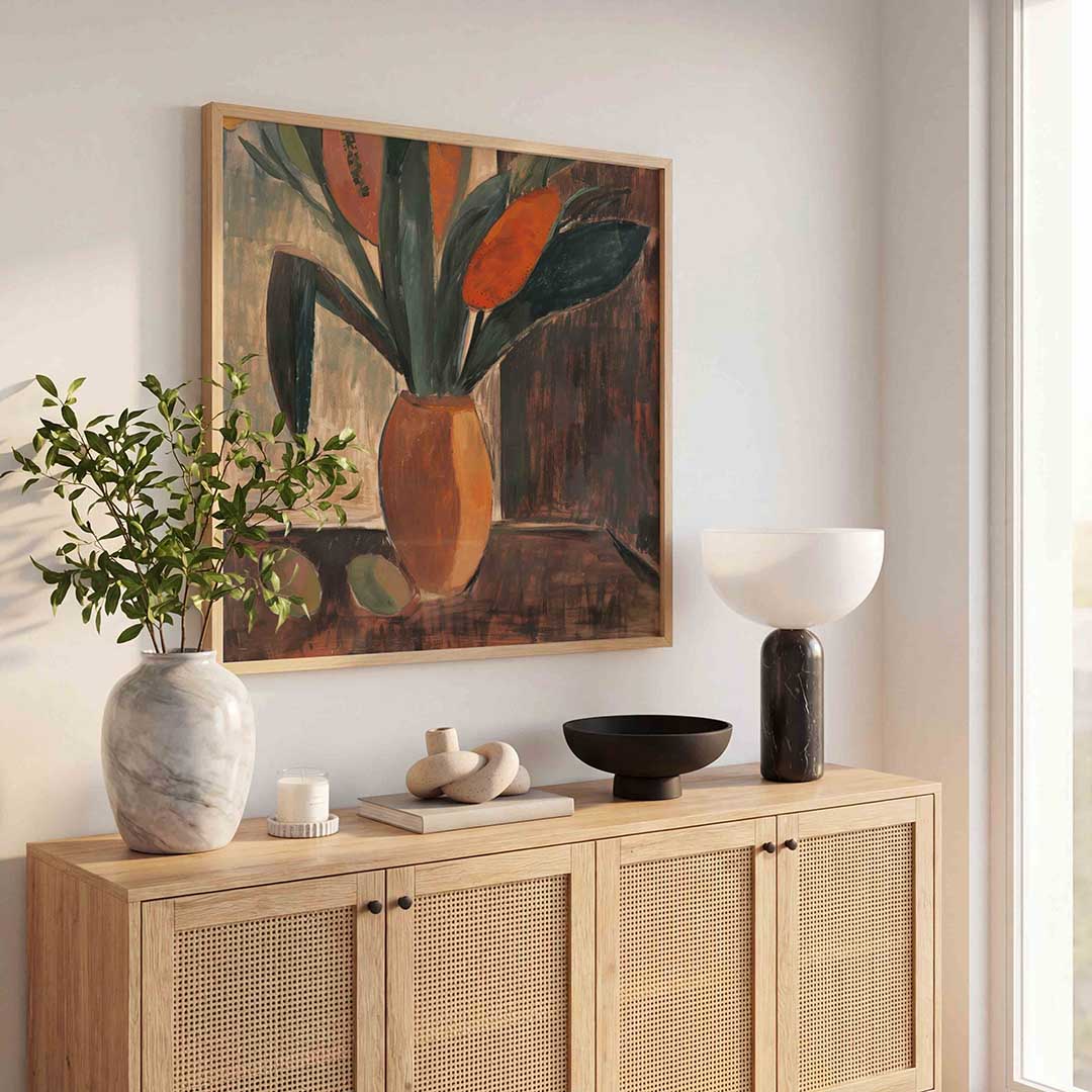 Vaas met bloemen Poster