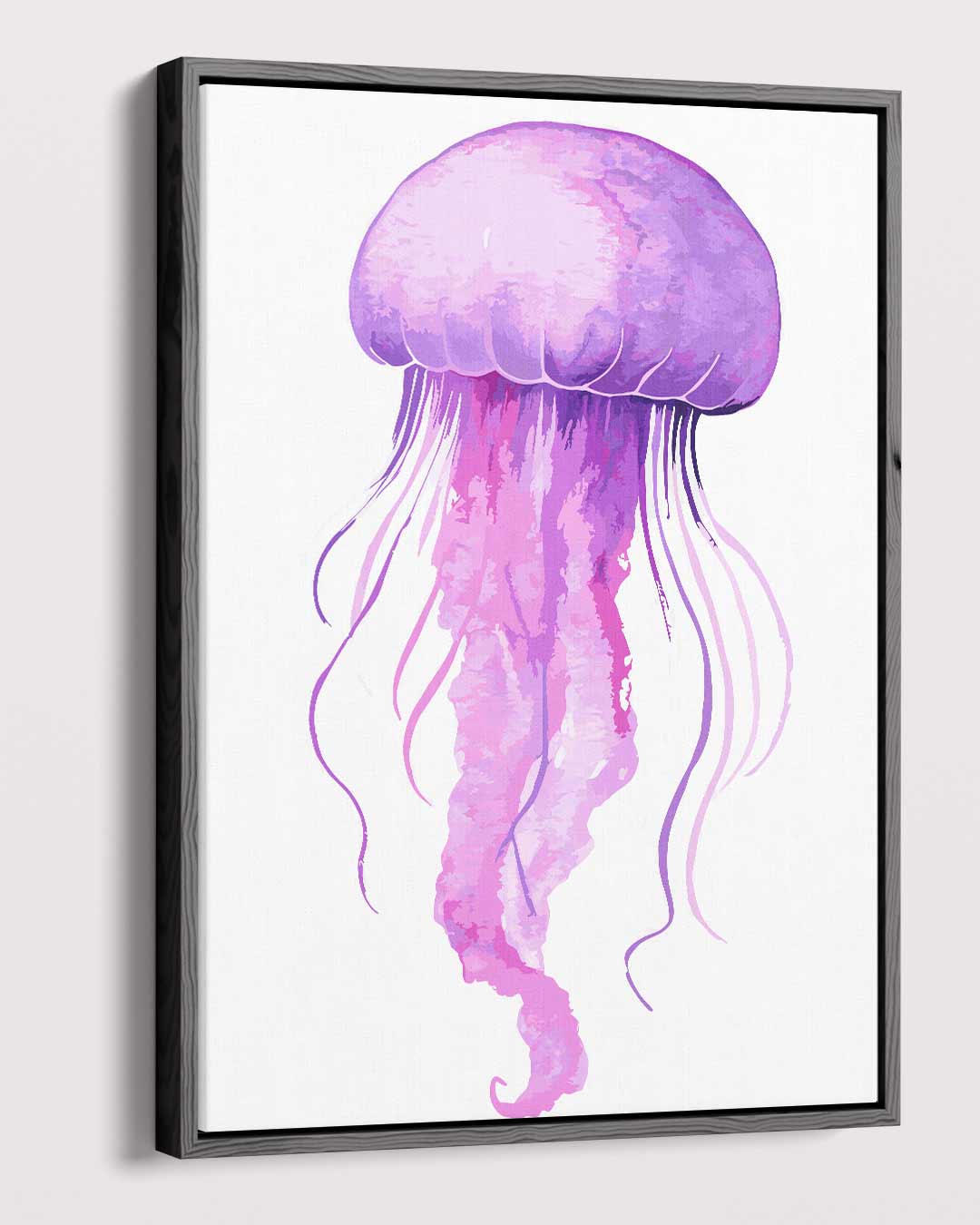 Dromerige Paarse Kwallenprent Kunstwerk-canvas-dibond-plexiglas-wanddecoratie-WallArtistic