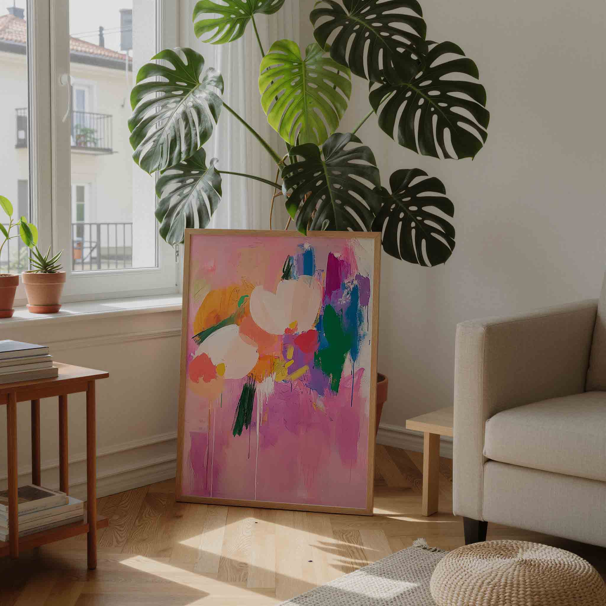 Bloemen en kleuren Poster