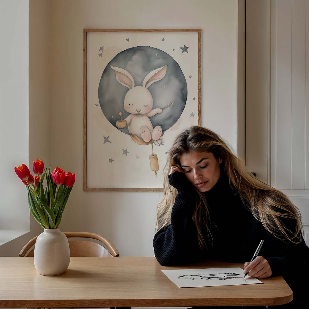 Dromerige Konijn Poster-WallArtistic