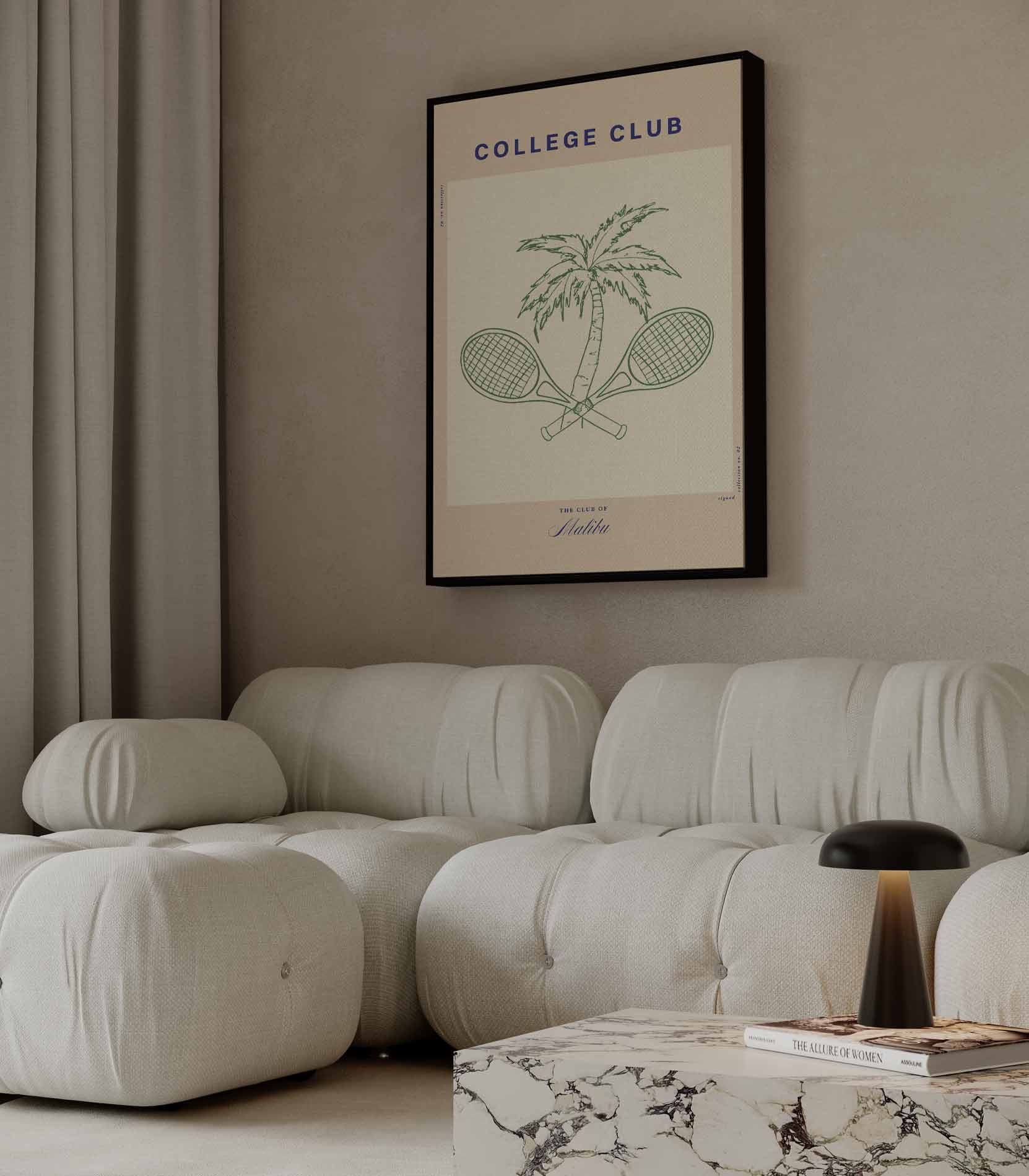 College Club Print Kunstwerk-canvas-dibond-plexiglas-wanddecoratie-WallArtistic