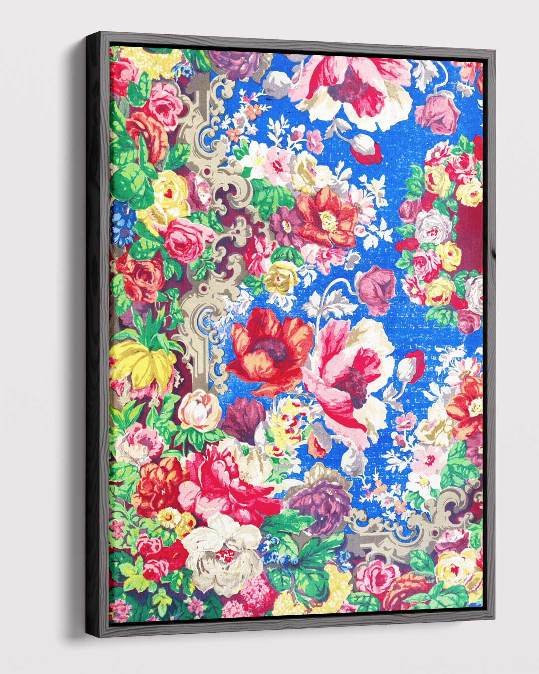 Bloemenpracht op Blauw Kunstwerk-canvas-dibond-plexiglas-wanddecoratie-WallArtistic