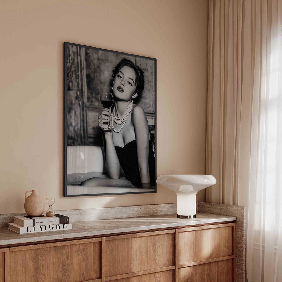 Vrouw met glas Poster