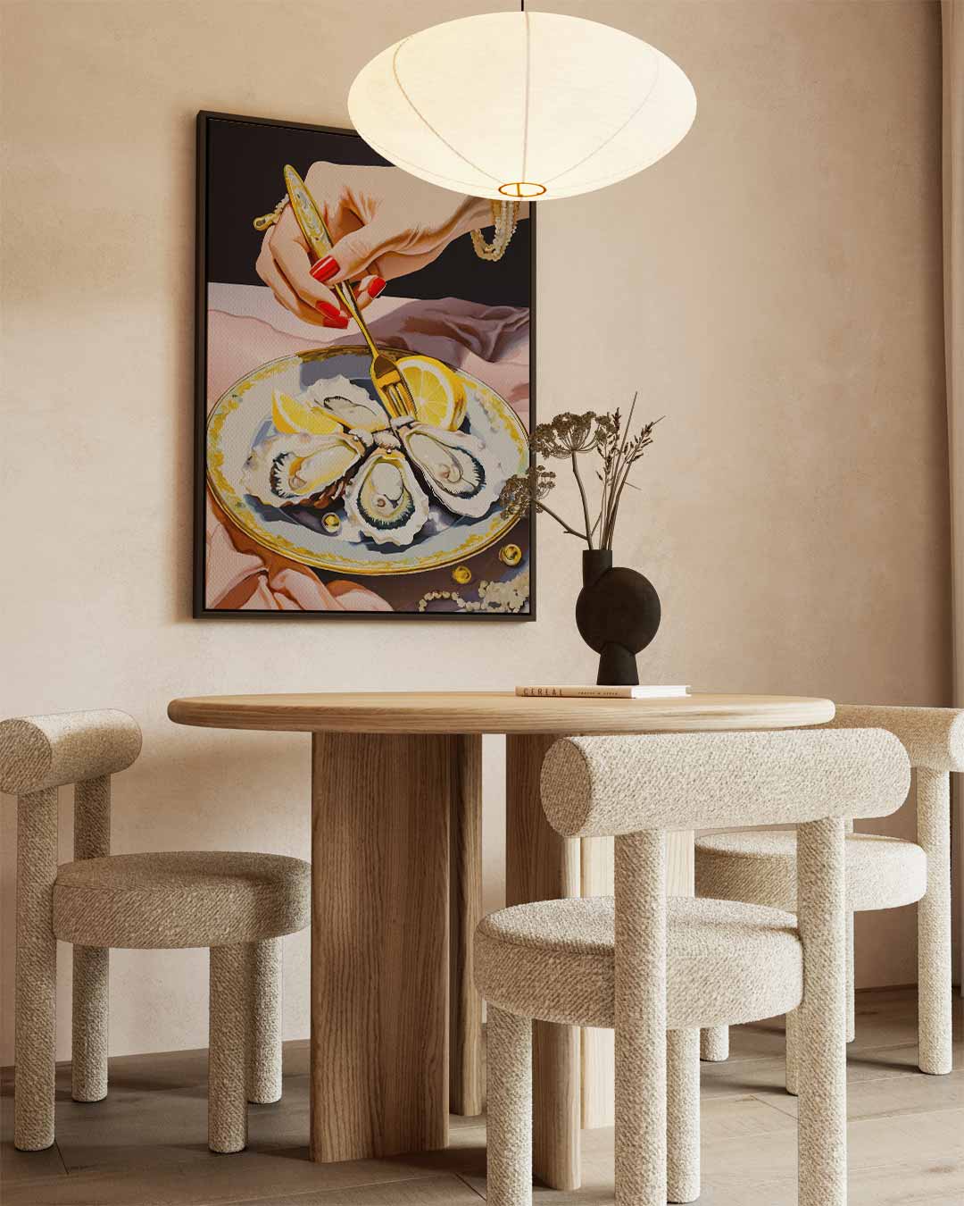 Luxe Oestermaaltijd Schilderij Kunstwerk-canvas-dibond-plexiglas-wanddecoratie-WallArtistic