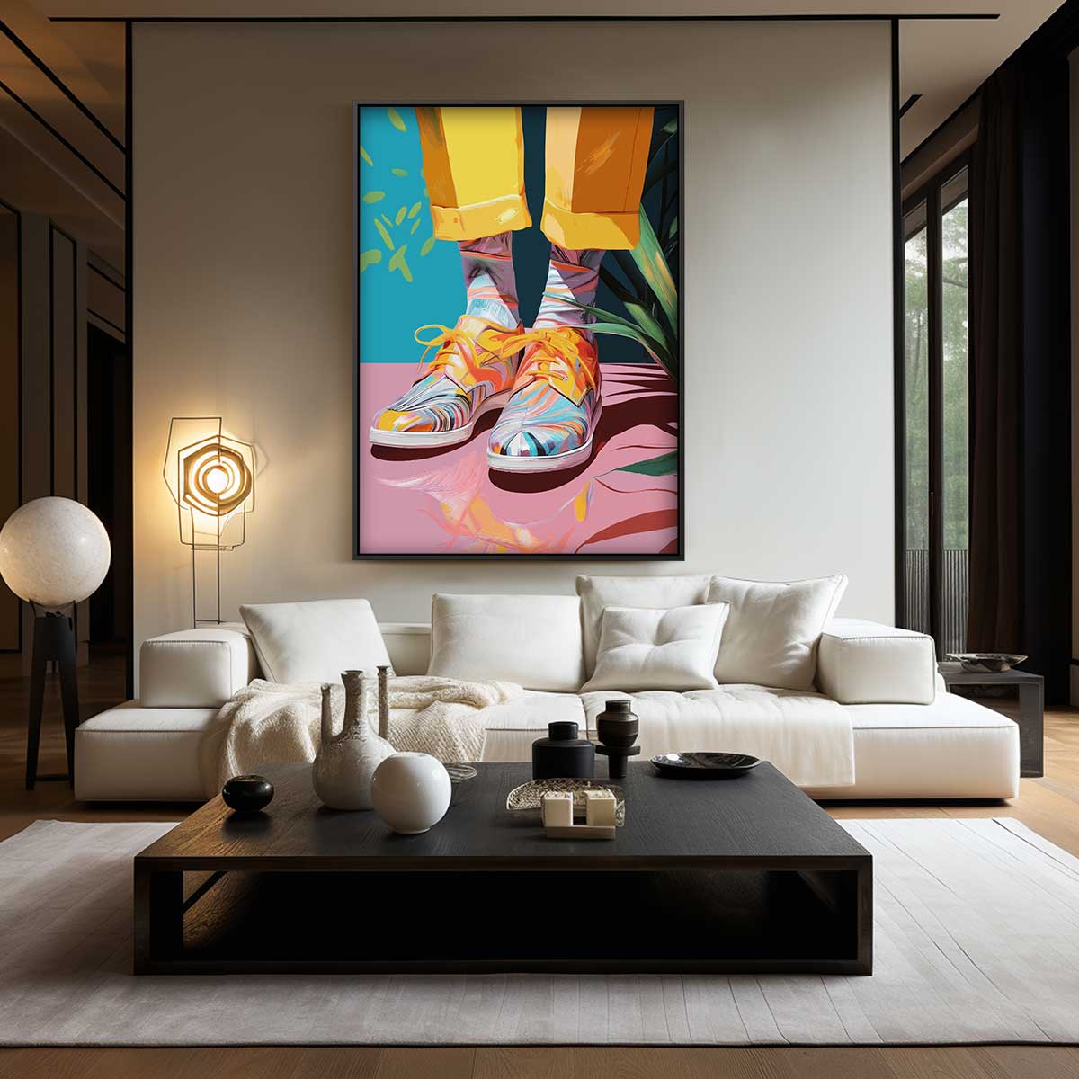 Kleurrijke Lente Wandeling Kunstwerk-canvas-dibond-plexiglas-wanddecoratie-WallArtistic