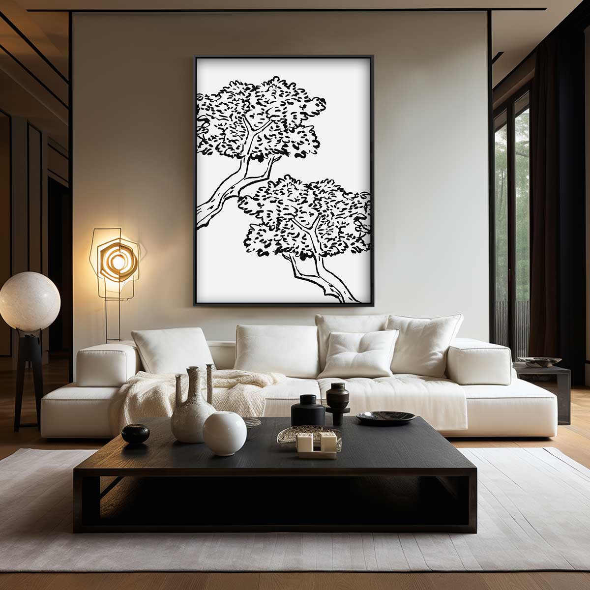 Dansende Bomen aan de Hemel Kunstwerk-canvas-dibond-plexiglas-wanddecoratie-WallArtistic
