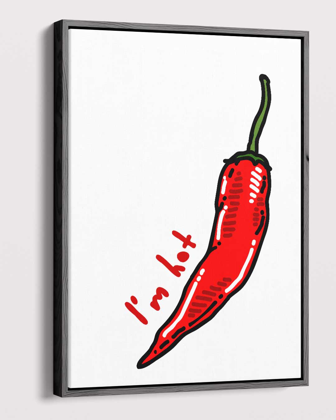 Prachtige Rode Chili Illustratie Kunstwerk-canvas-dibond-plexiglas-wanddecoratie-WallArtistic