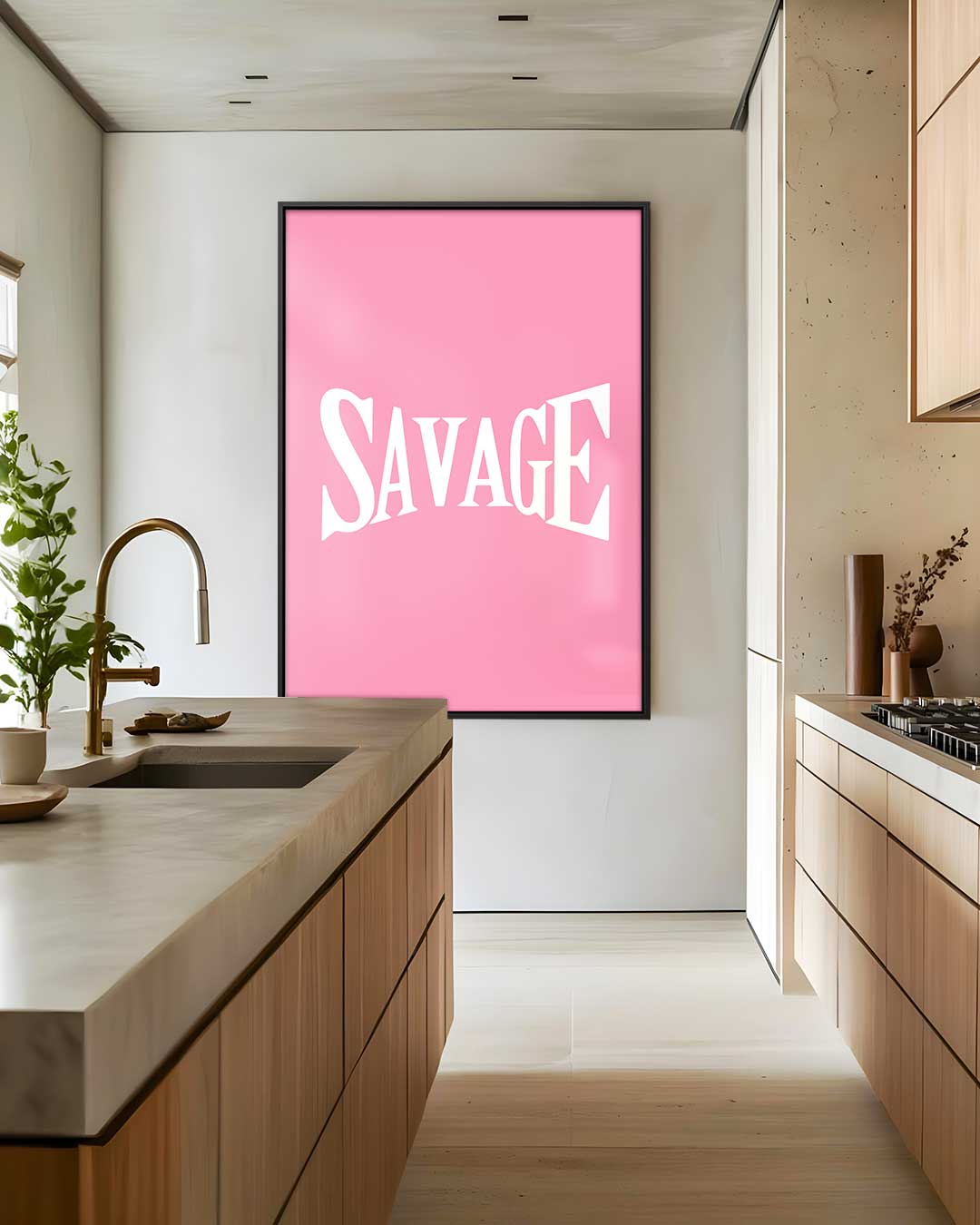 Gedurfde Typografie op Roze Kunstwerk-canvas-dibond-plexiglas-wanddecoratie-WallArtistic