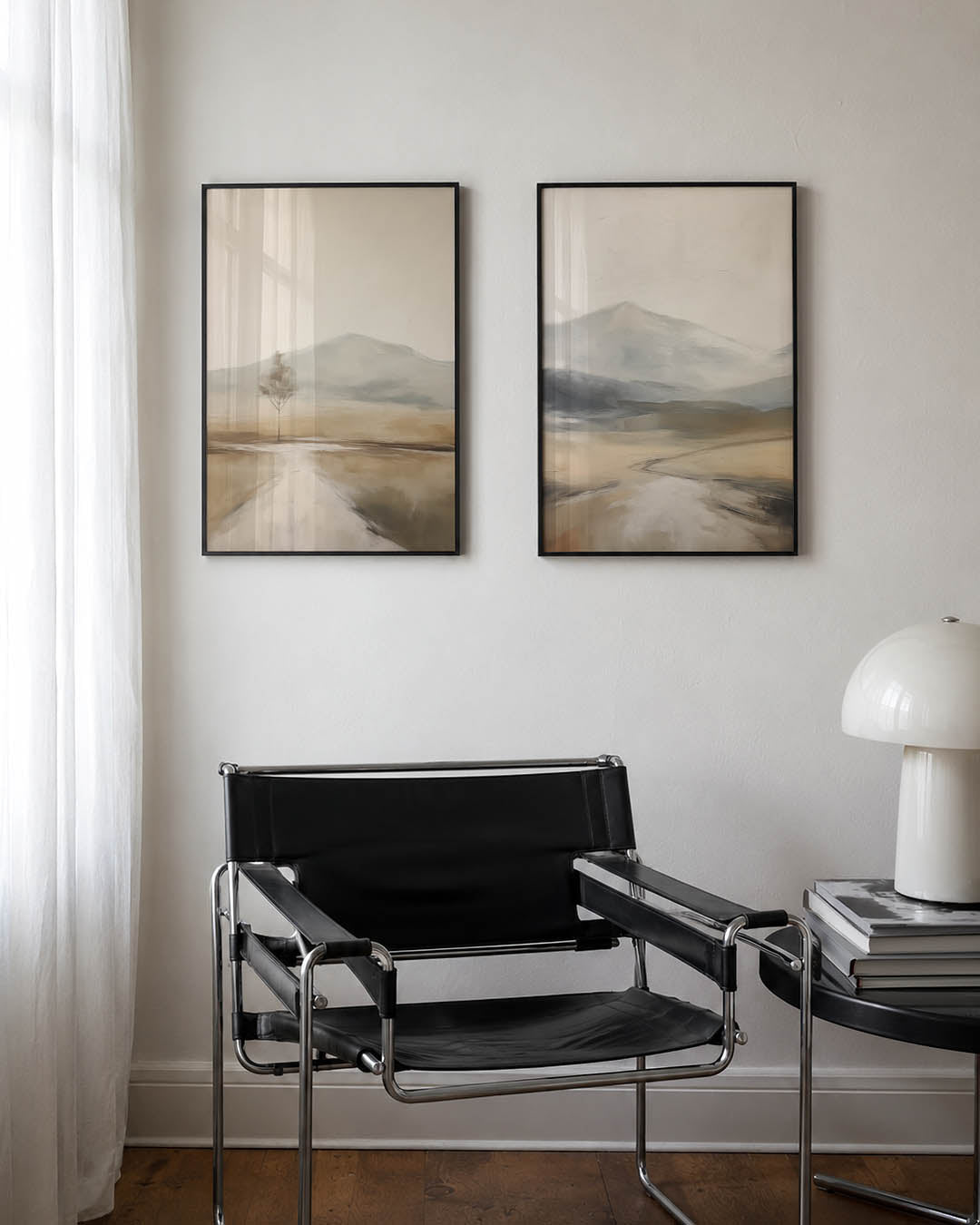Rustige landschapsweergave Posterset