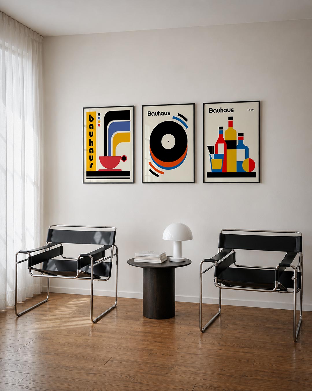 Kleurrijke lijnenspel Posterset