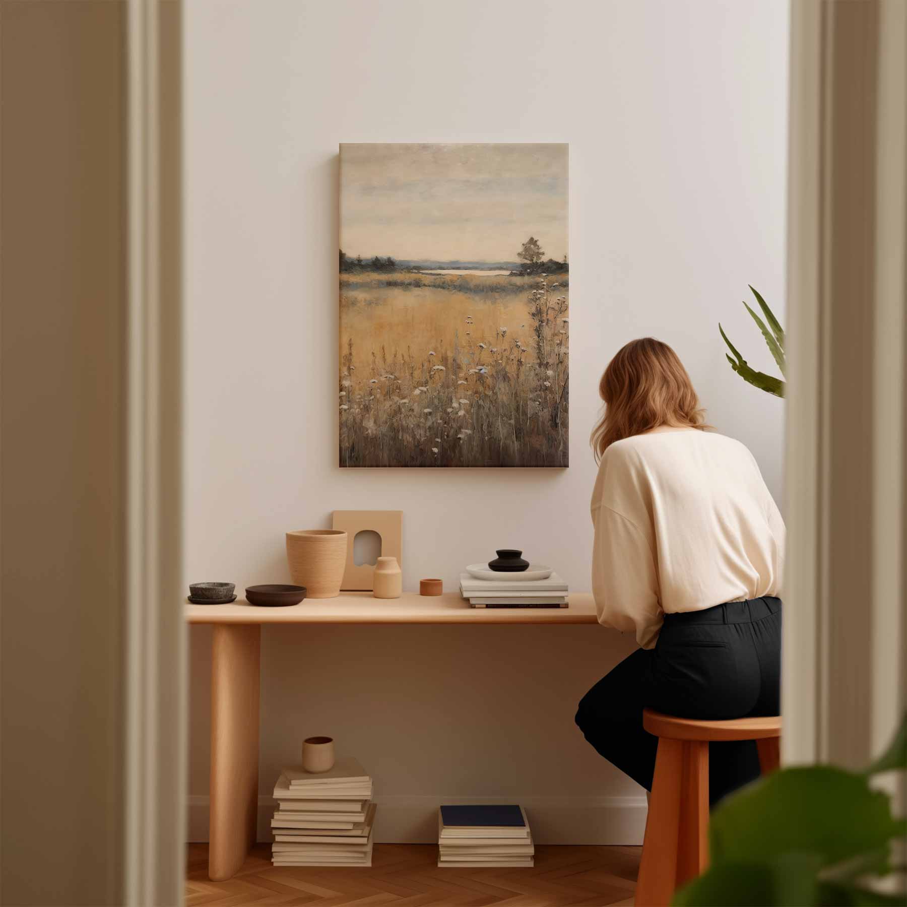 Rustiek Landschap in Herfstkleuren Kunstwerk-canvas-dibond-plexiglas-wanddecoratie-WallArtistic