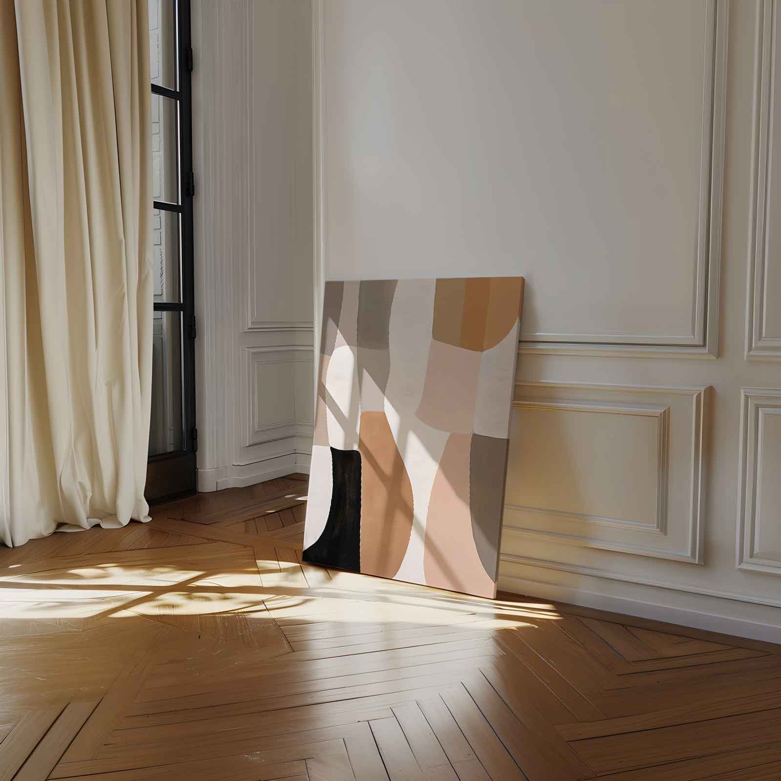 Aardse Abstractie Kunstwerk-canvas-dibond-plexiglas-wanddecoratie-WallArtistic