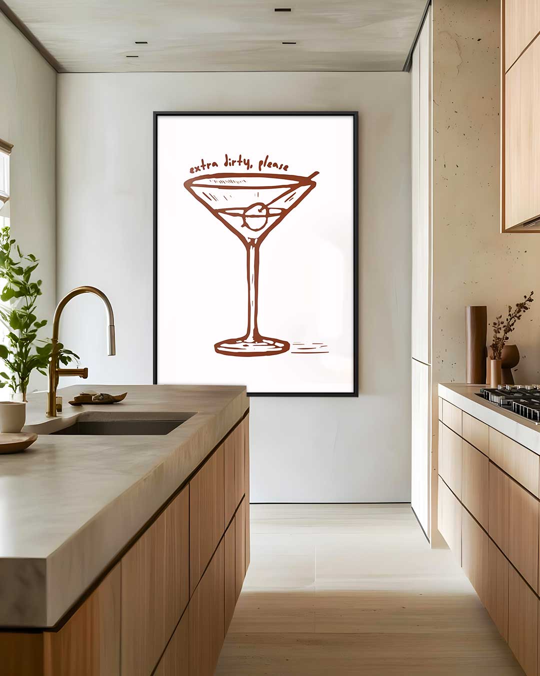Extra Dirty Martini Illustratie Kunstwerk-canvas-dibond-plexiglas-wanddecoratie-WallArtistic
