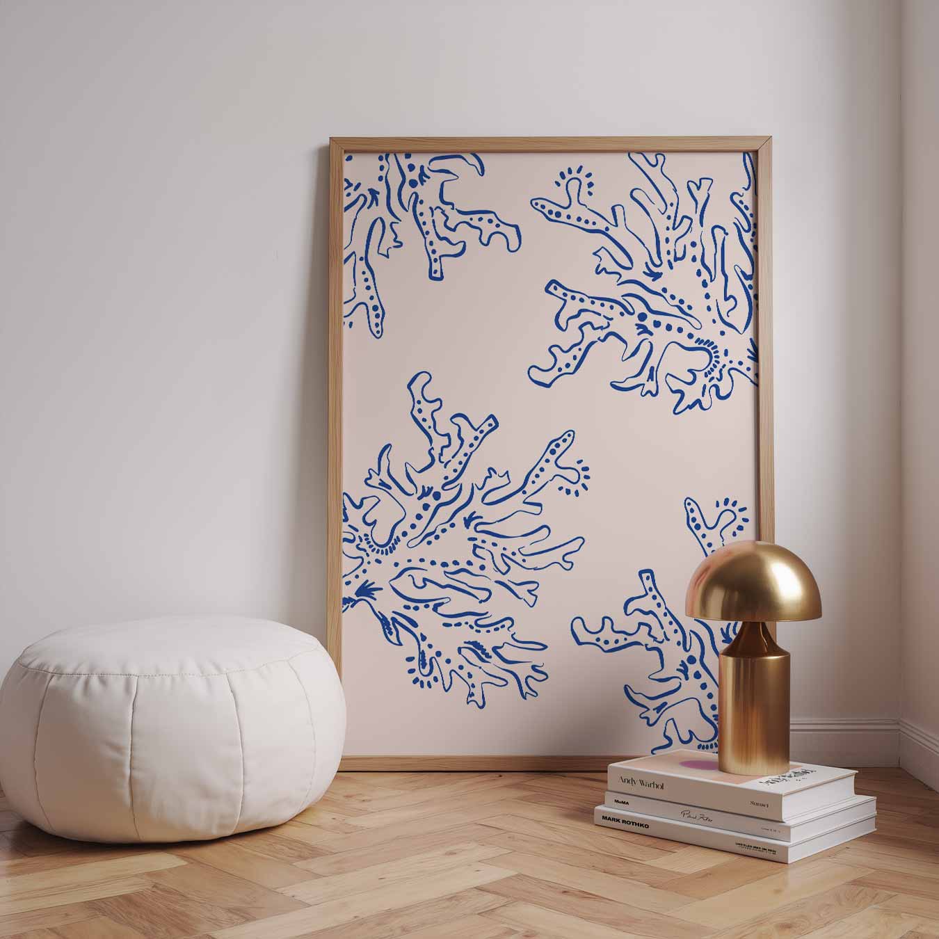 Blauwe Koraalpatroon Poster-WallArtistic