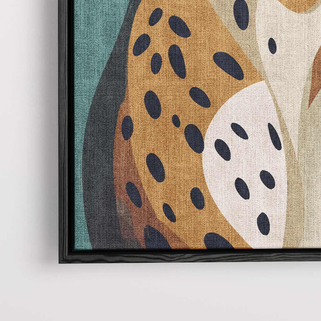 Majestueuze Luipaard op Abstracte Achtergrond Kunstwerk-canvas-dibond-plexiglas-wanddecoratie-WallArtistic