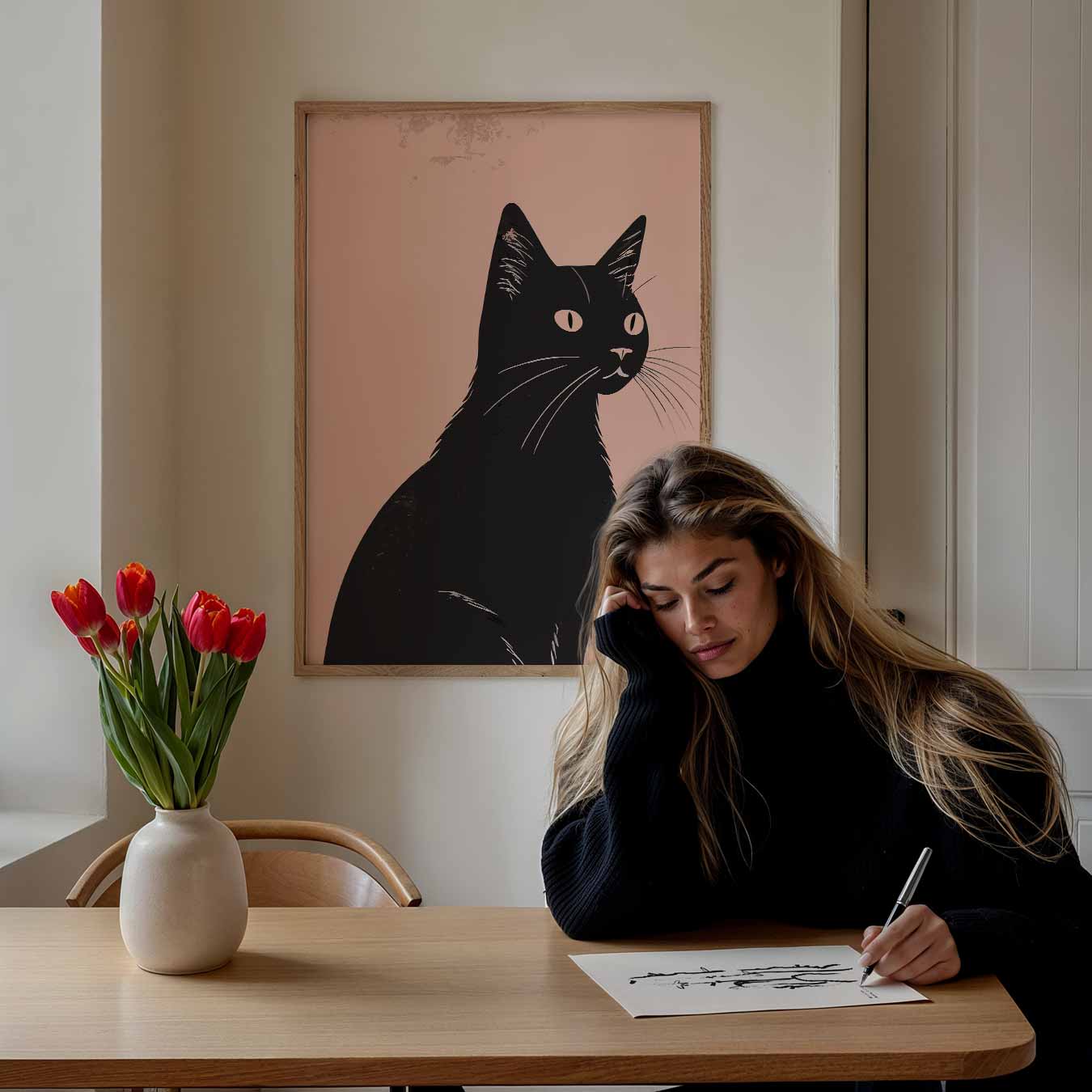 Stijlvolle Kattenkunst voor Thuis Poster