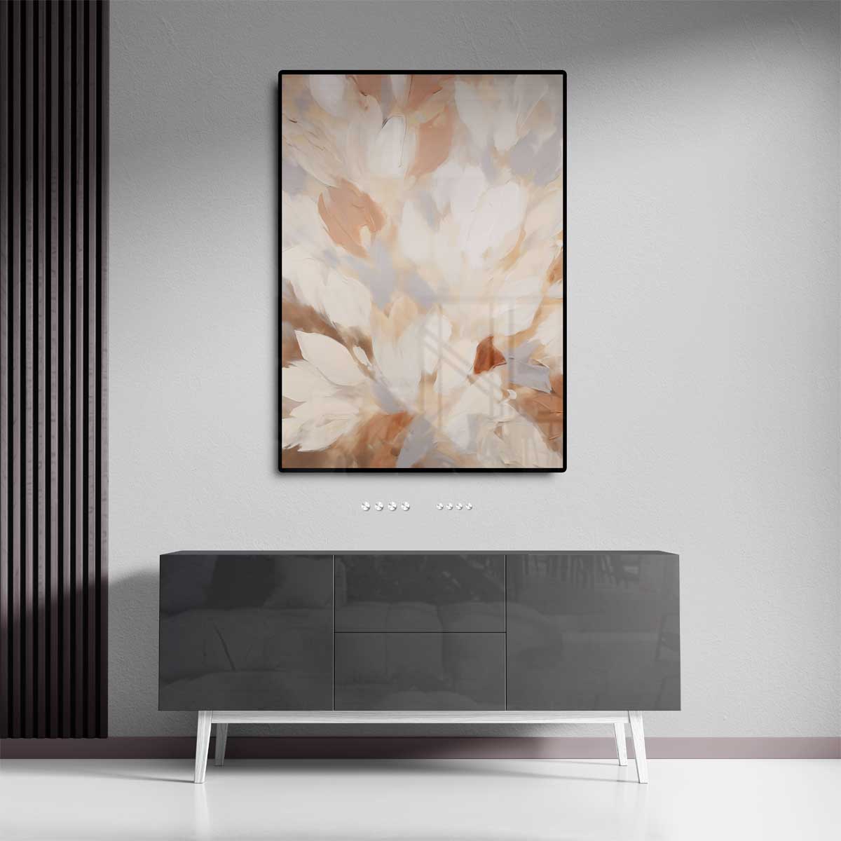 Bloemen in Neutrale Tinten Kunstwerk-canvas-dibond-plexiglas-wanddecoratie-WallArtistic