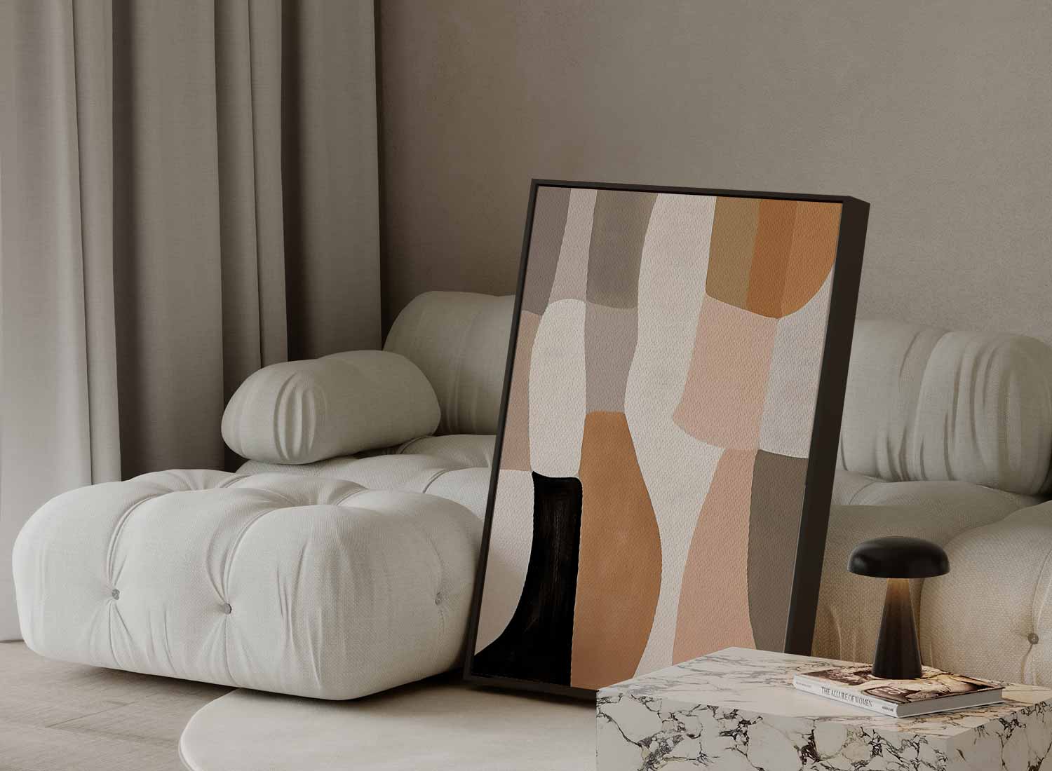 Aardse Abstractie Kunstwerk-canvas-dibond-plexiglas-wanddecoratie-WallArtistic