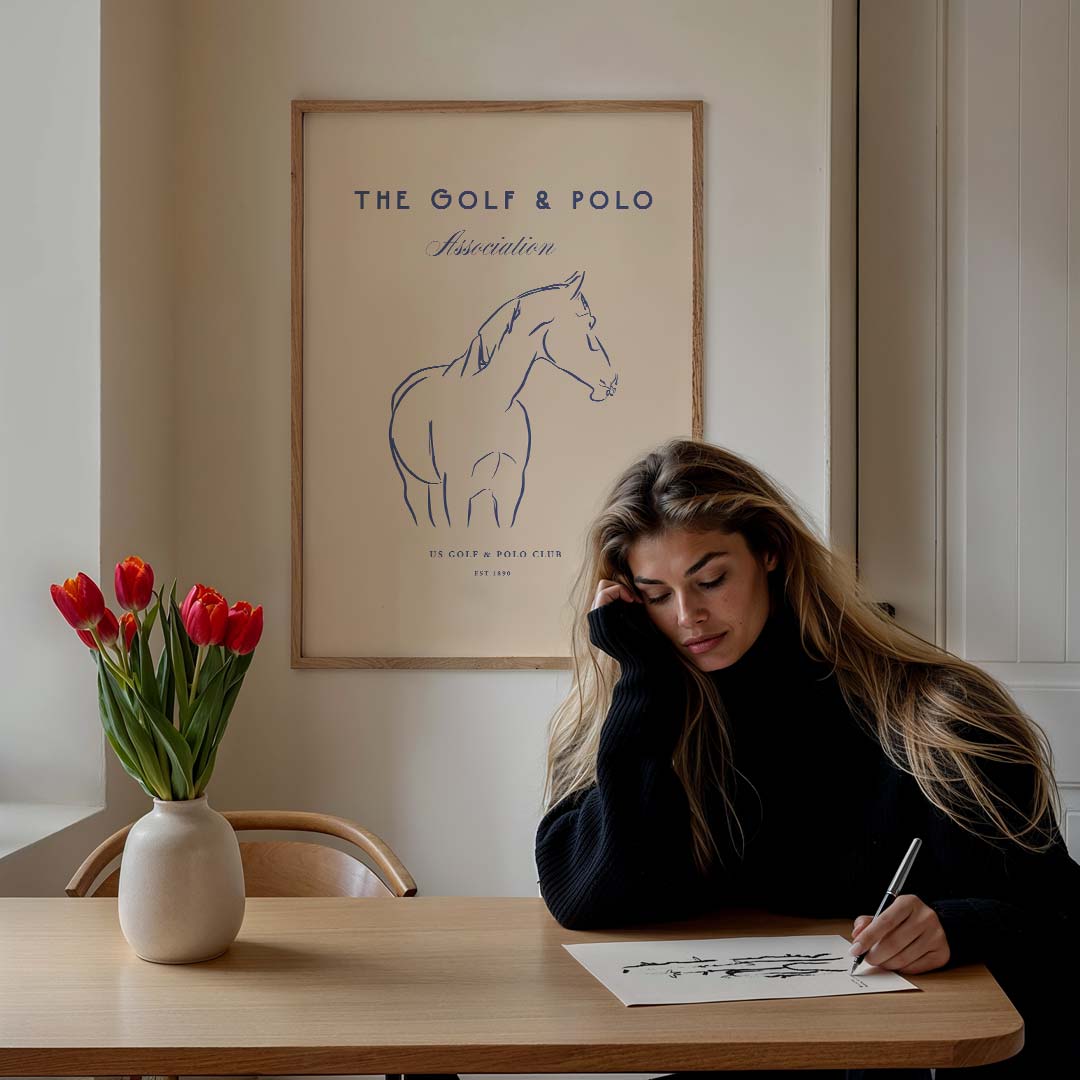 Elegante Paardenlijntekening Poster-WallArtistic