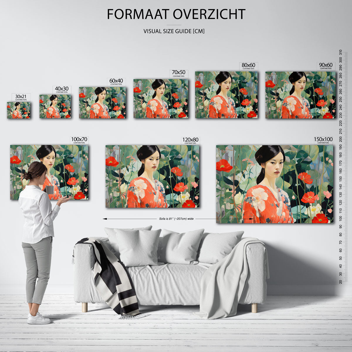 Vrouw in bloemen Poster
