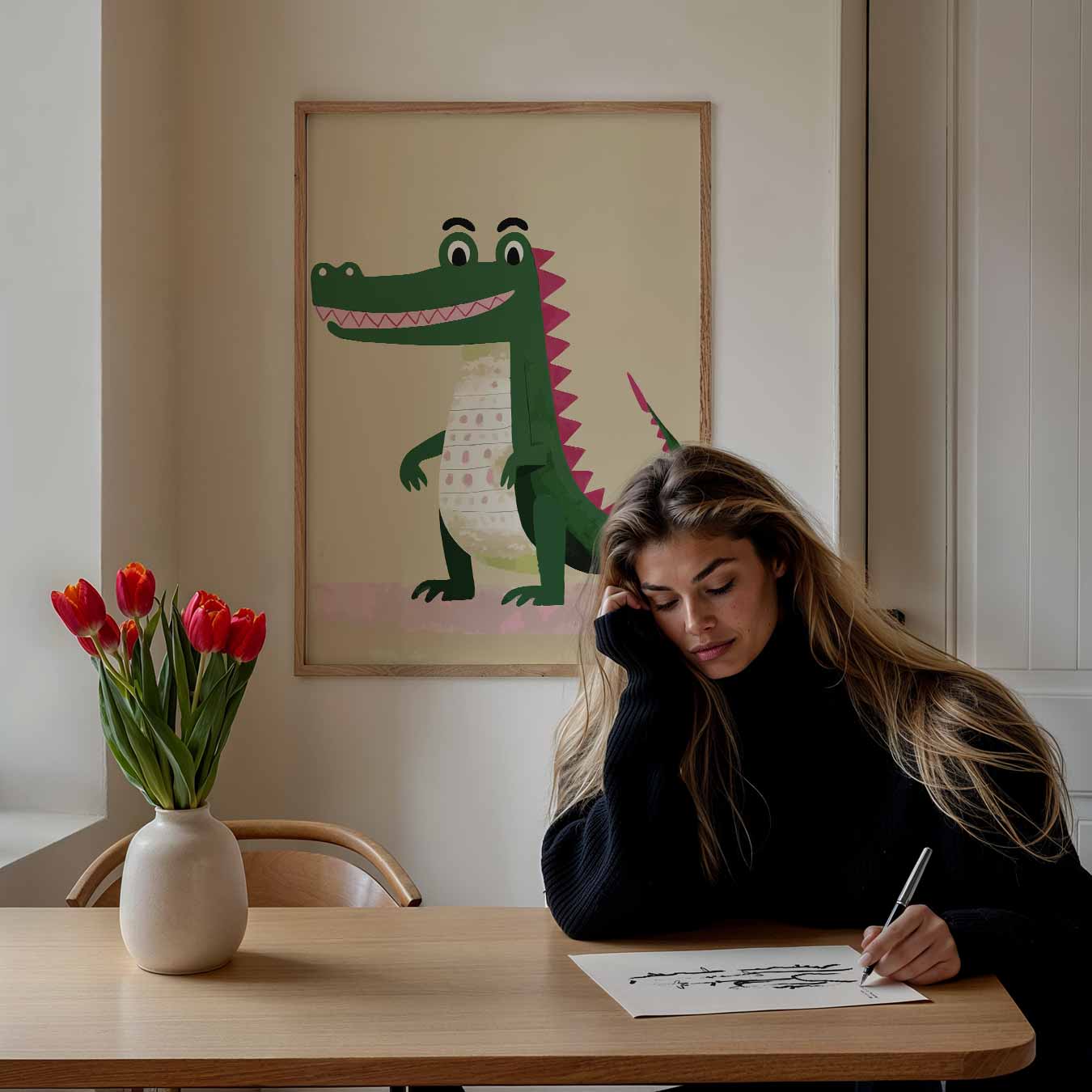 Schattige Krokodil Kinderkamerposter-WallArtistic