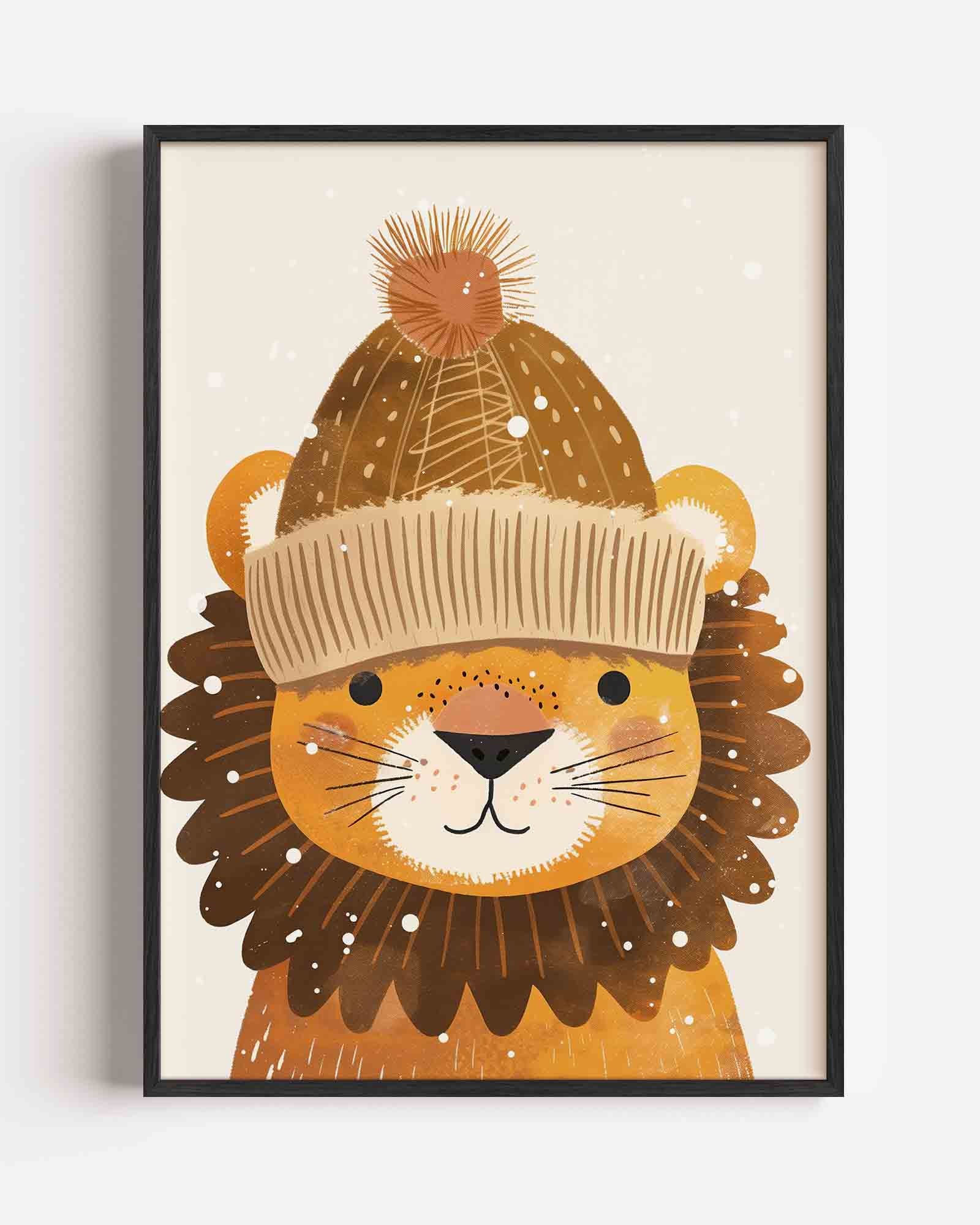 Leeuw met muts Poster