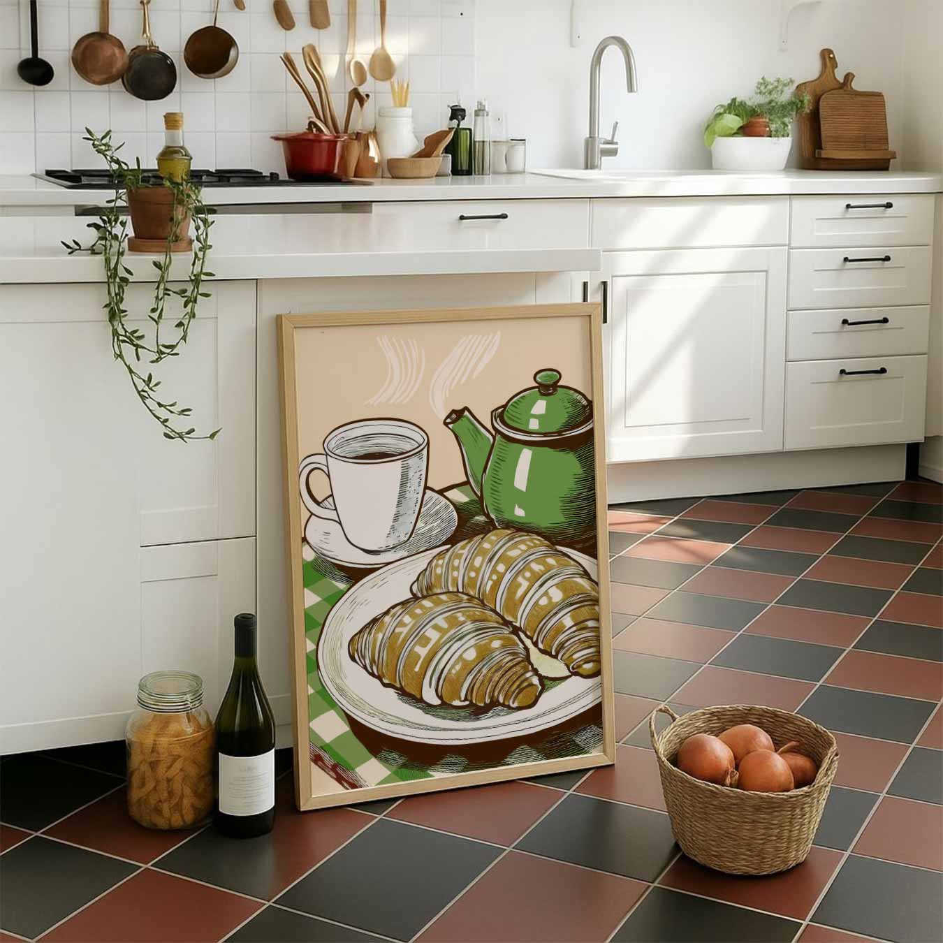 Franse Ontbijtsfeer Poster-WallArtistic