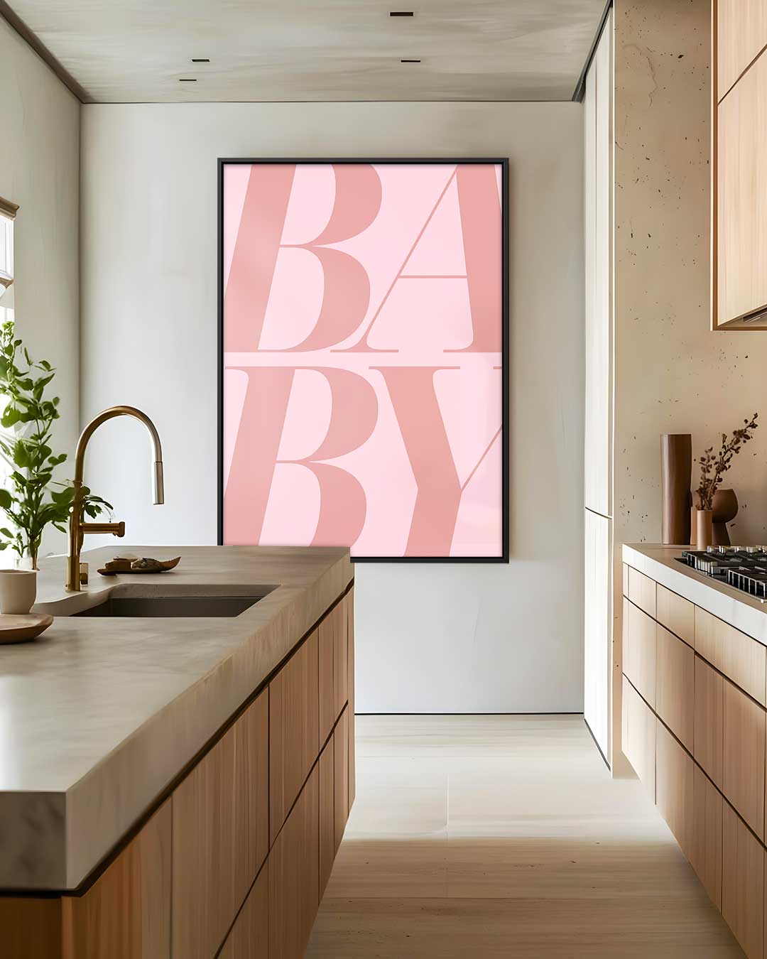 Moderne Typografie Kunst "Baby Kunstwerk-canvas-dibond-plexiglas-wanddecoratie-WallArtistic