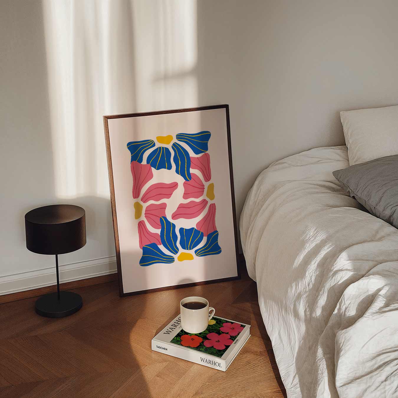 Vrolijke Bloemenabstractie Poster