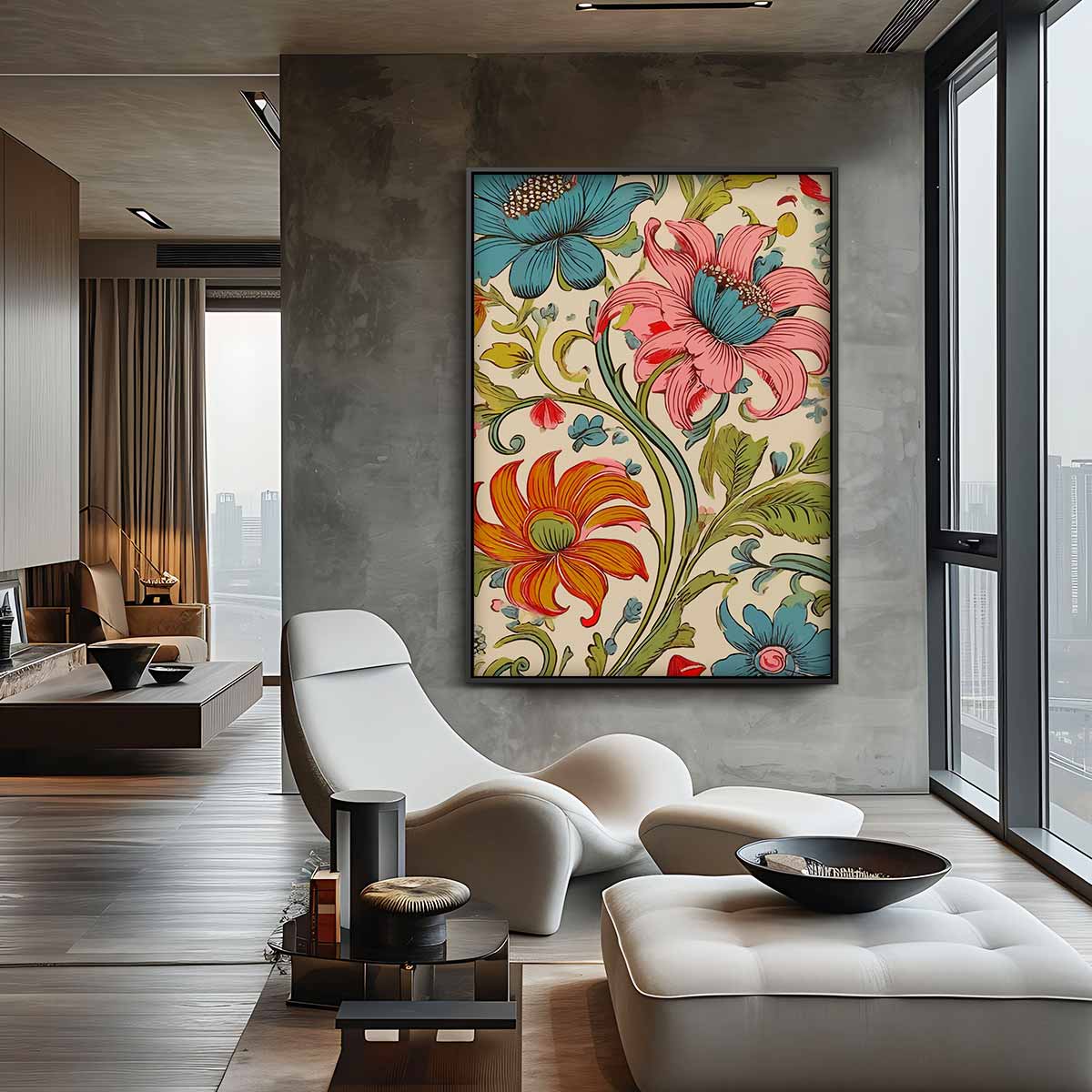 Bloemenpracht in Kleurrijke Bloeisels Kunstwerk-canvas-dibond-plexiglas-wanddecoratie-WallArtistic