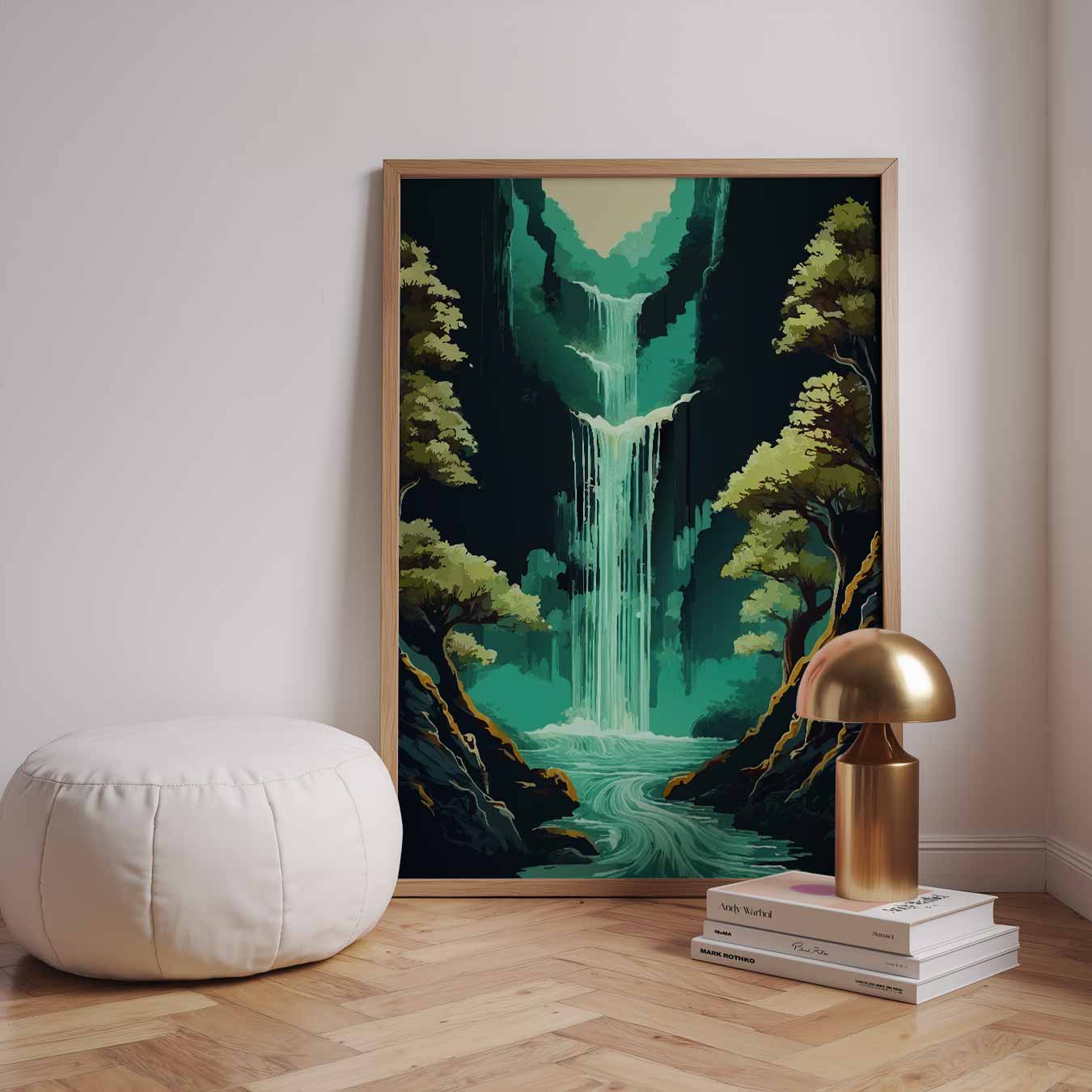 Smaragdgroene Waterval Poster-WallArtistic