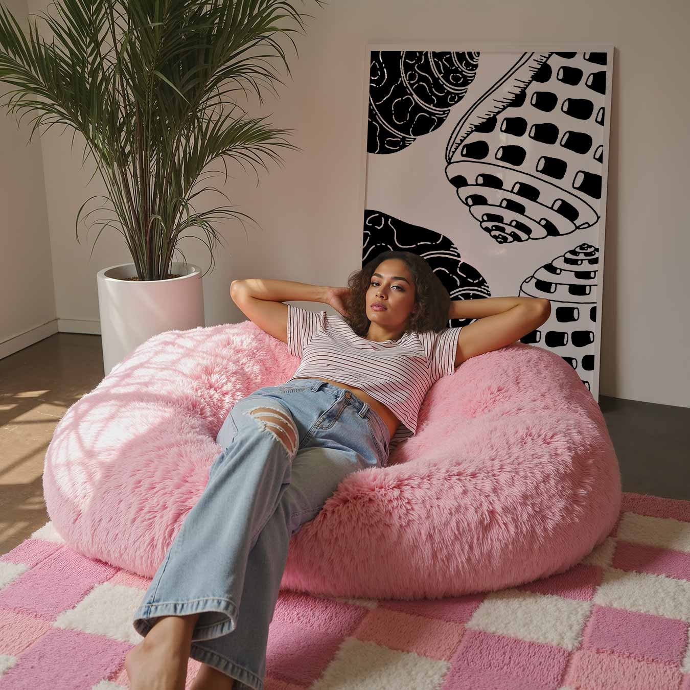 Zwart-wit schelpenkunstposter-WallArtistic