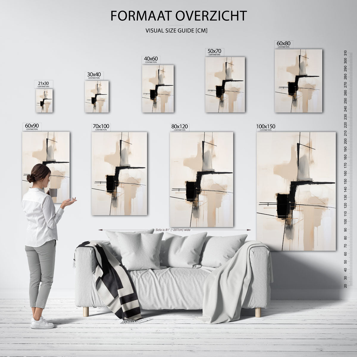 Abstracte lijnen en vlakken Poster