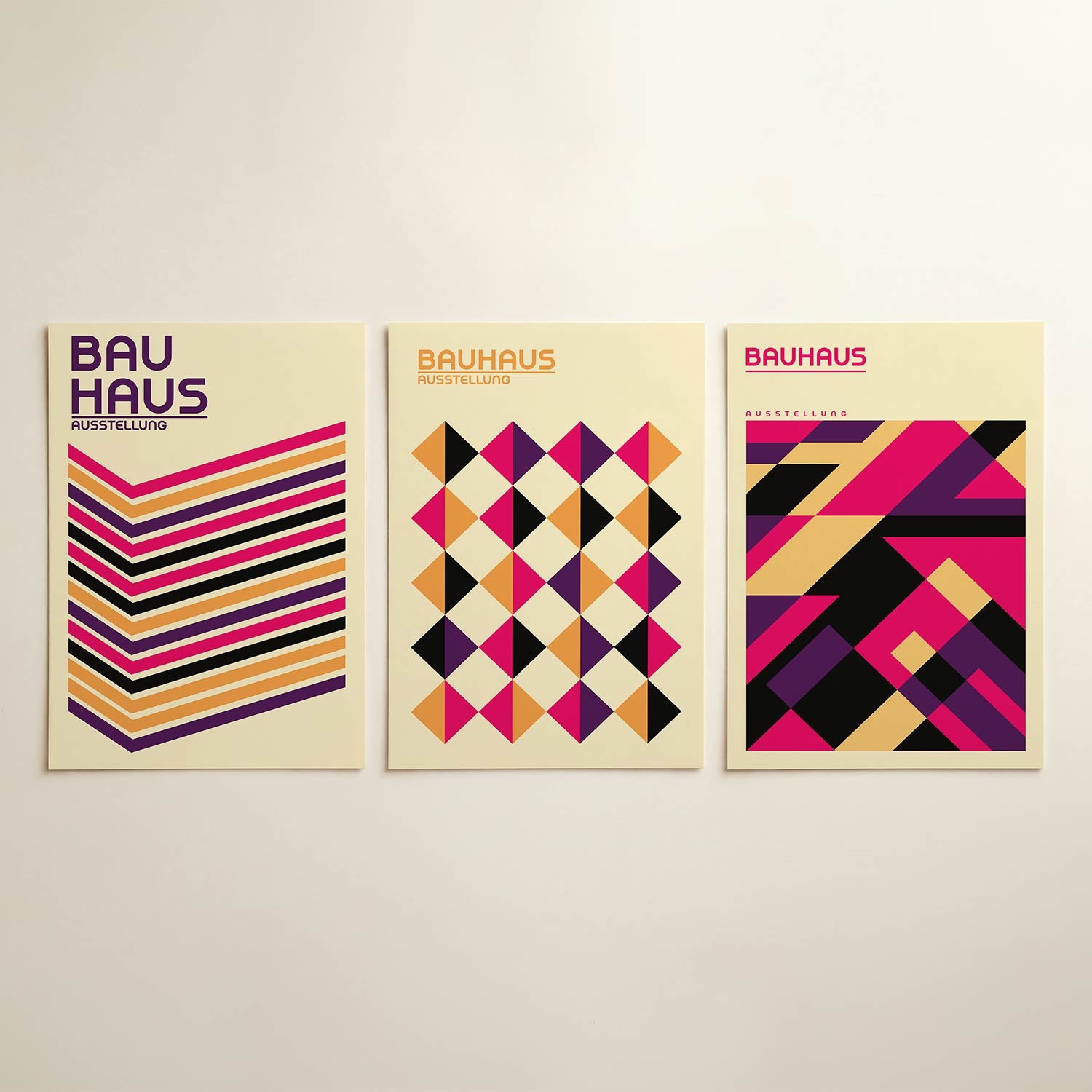 Kleurrijke lijnenspel Posterset