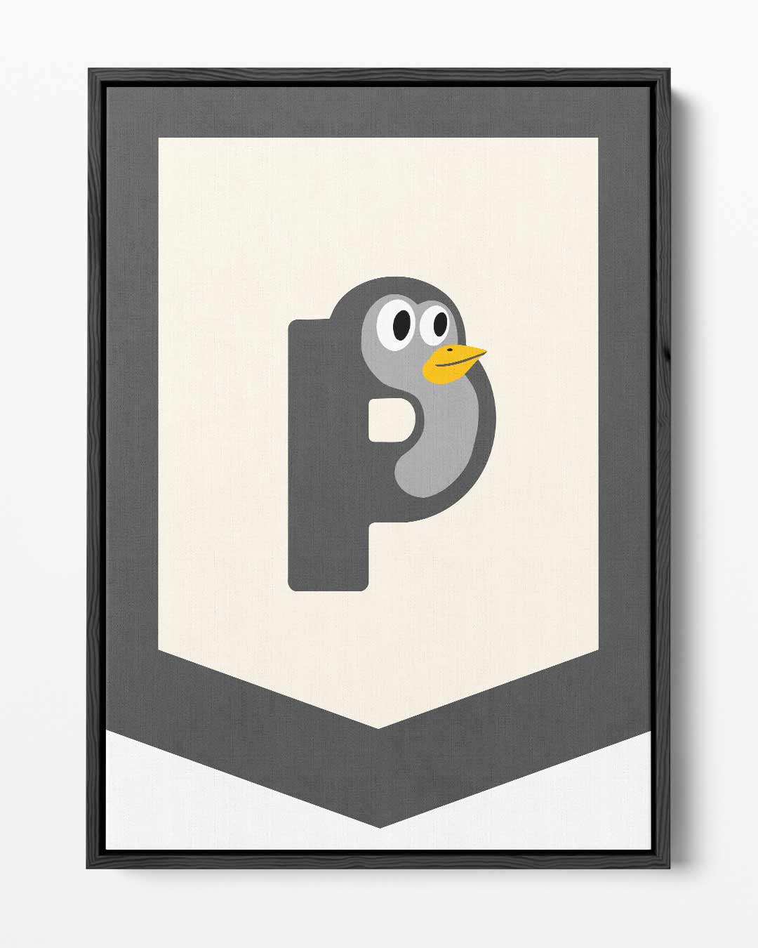 Vrolijke Pinguïn-Mascotte Kunstwerk-canvas-dibond-plexiglas-wanddecoratie-WallArtistic