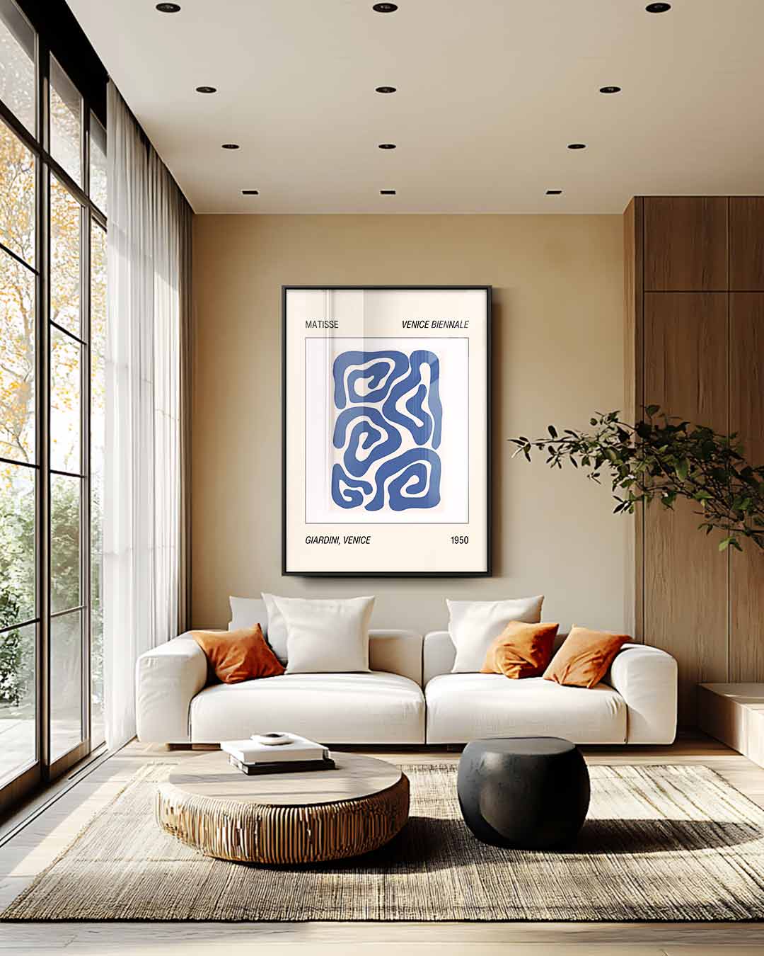 Abstracte Blauwe Patronen Kunstwerk-canvas-dibond-plexiglas-wanddecoratie-WallArtistic