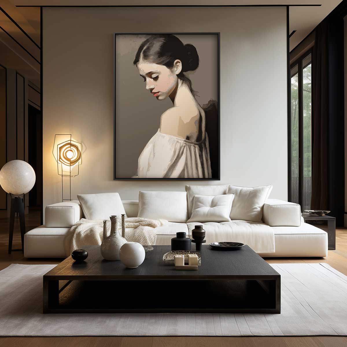 Dromerige Schoonheid in Bruintinten Kunstwerk-canvas-dibond-plexiglas-wanddecoratie-WallArtistic