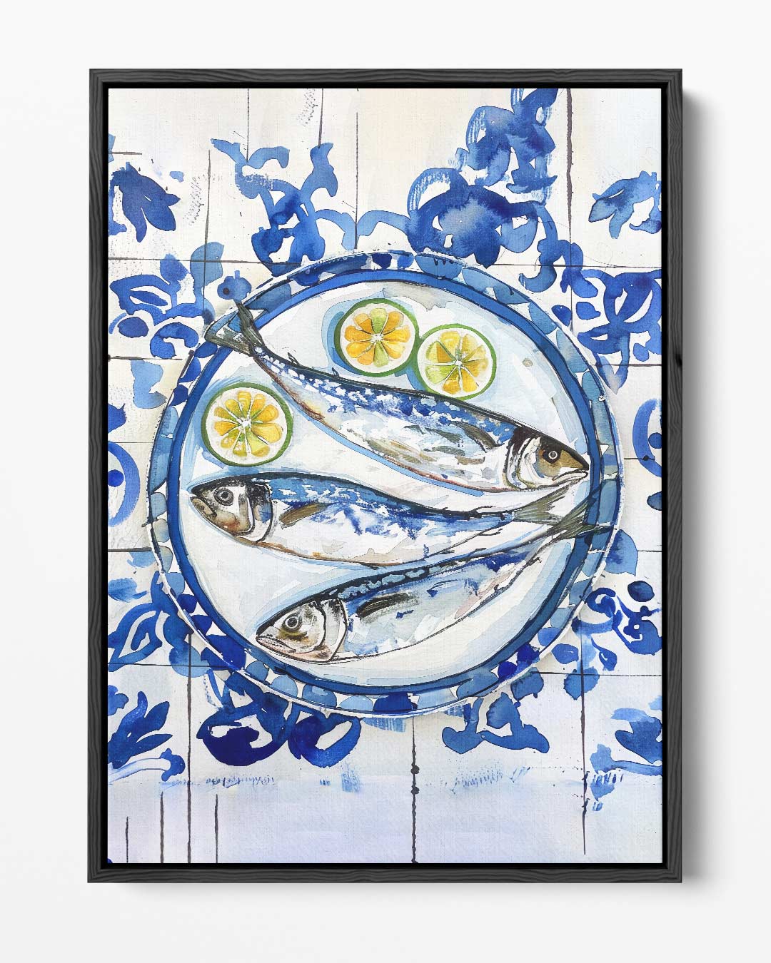 Vissersdromen in Blauw Kunstwerk-canvas-dibond-plexiglas-wanddecoratie-WallArtistic