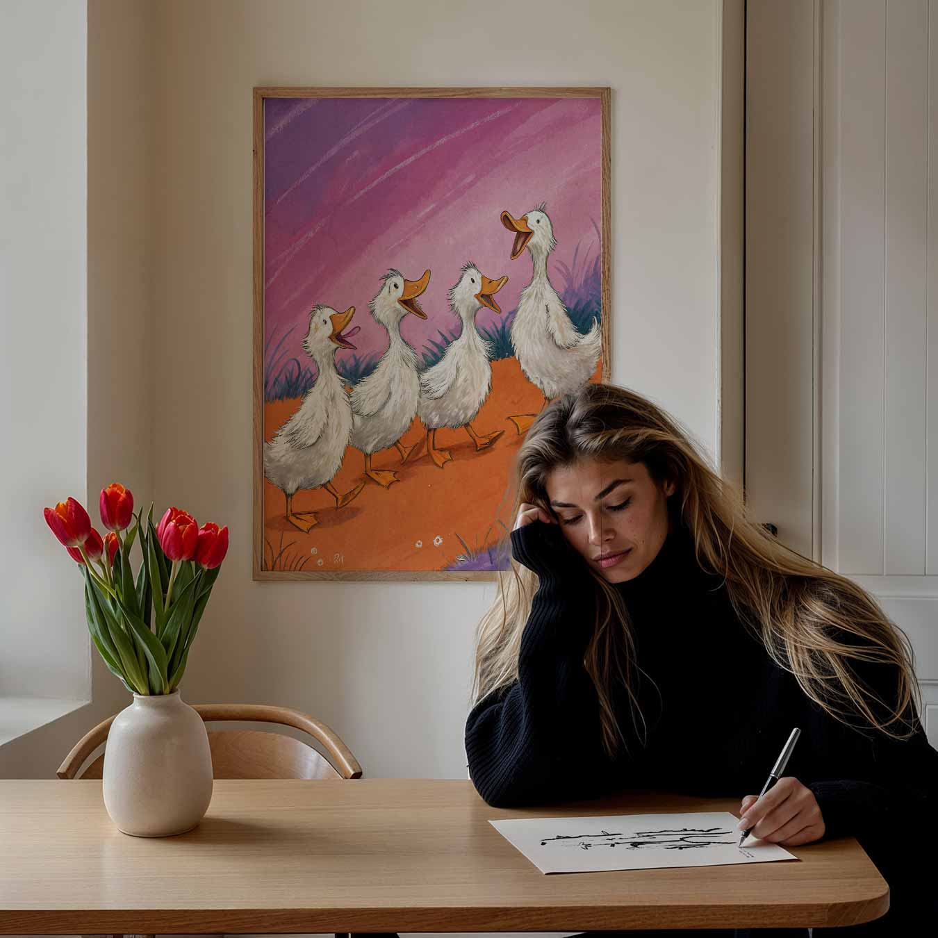 Vrolijke Eendjes Mars Poster-WallArtistic