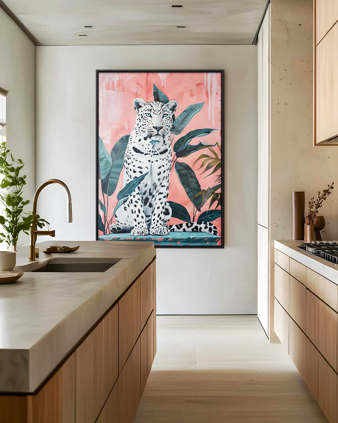 Elegante Luipaard in Jungle Kunstwerk-canvas-dibond-plexiglas-wanddecoratie-WallArtistic