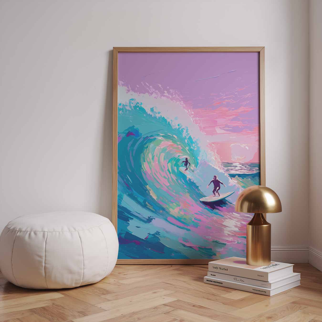 Surf Avontuur in Kleurrijke Golven Poster