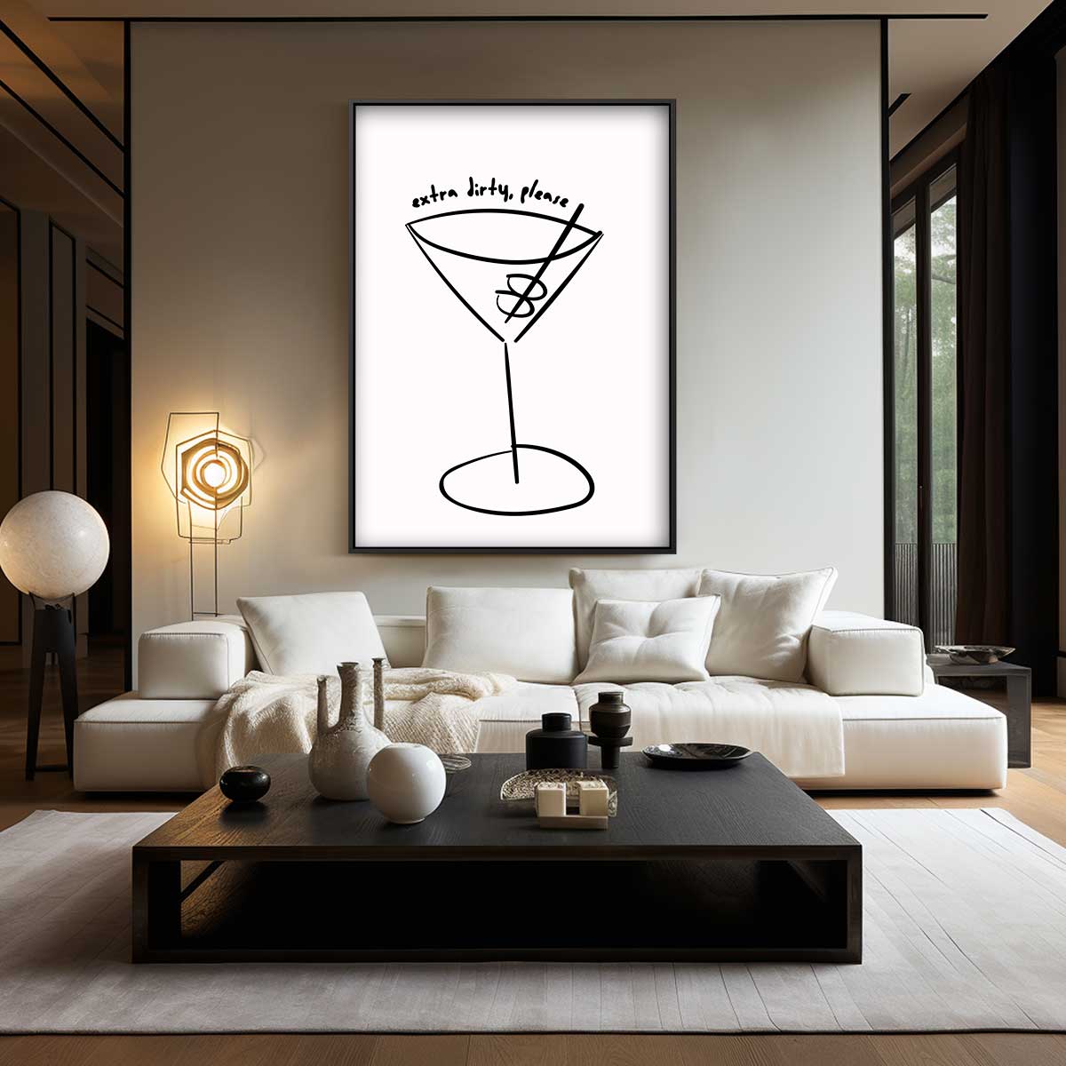Simpele Martini Illustratie Kunstwerk-canvas-dibond-plexiglas-wanddecoratie-WallArtistic