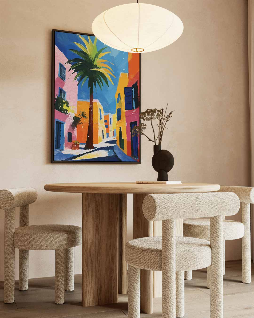 Zonnige Straat in de Middellandse Zee Kunstwerk-canvas-dibond-plexiglas-wanddecoratie-WallArtistic